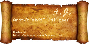 Andráskó József névjegykártya